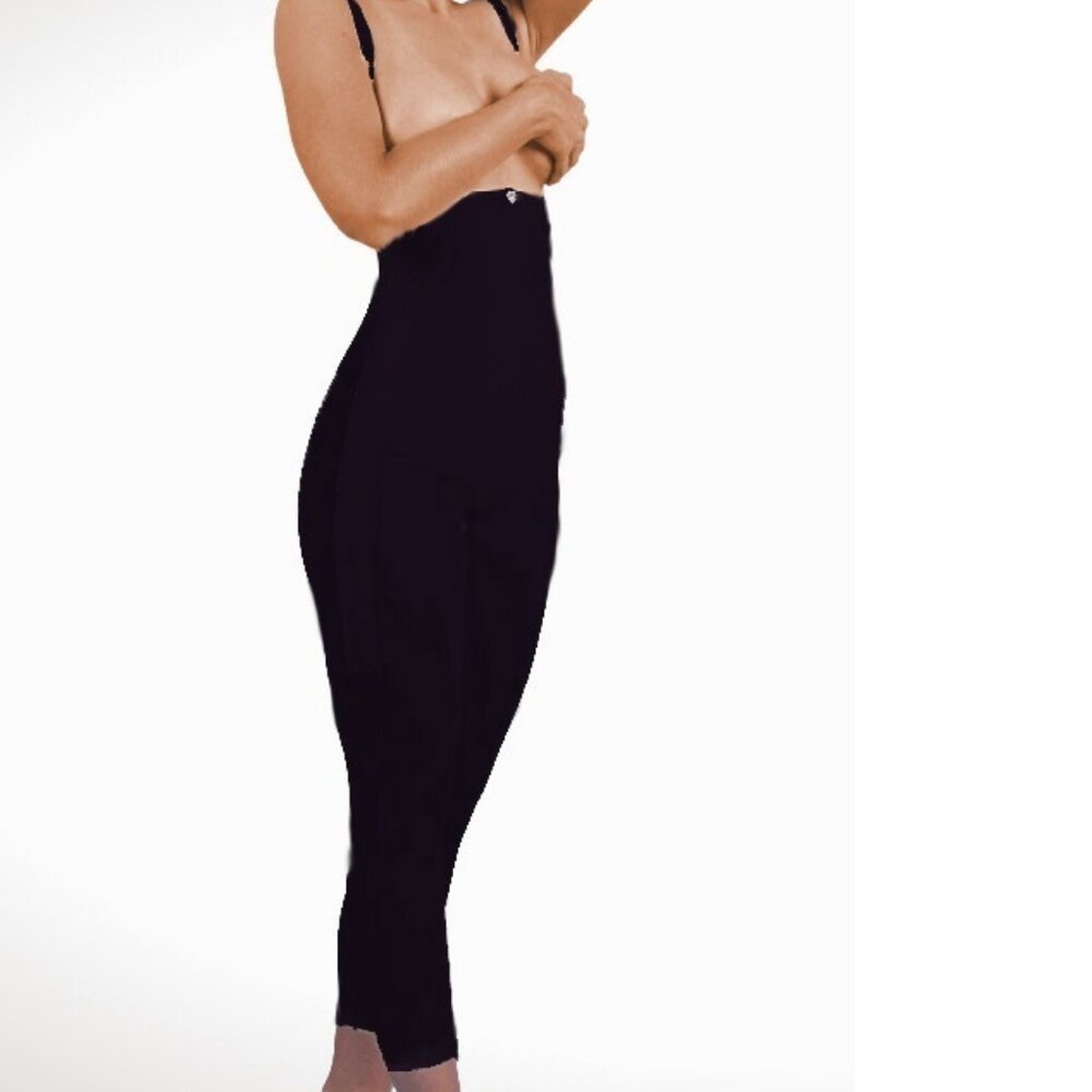 Black Design Veronique Zippered Full-Body Girdle M Model #855 Crotchless Straps